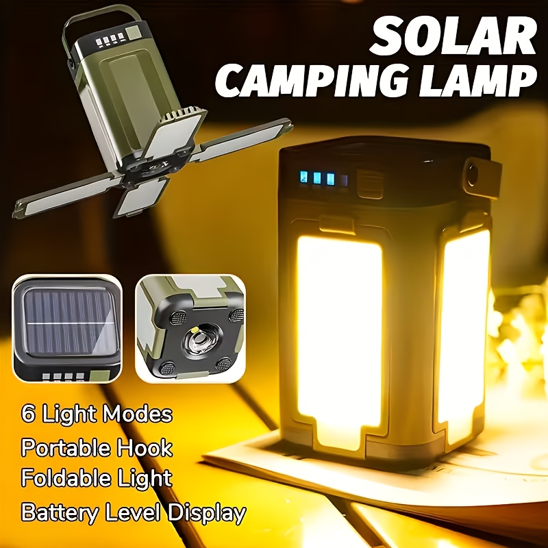 Outdoor Lighting Portable - Lampada Solare Portatile da Campeggio, Ricarica