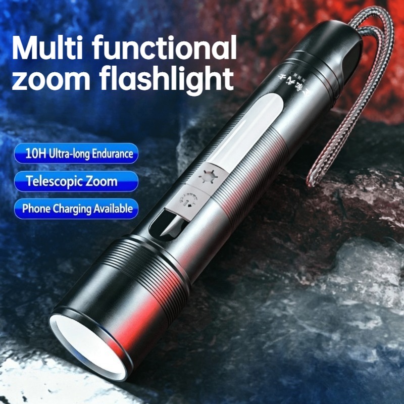 Outdoor Lighting Portable - Torcia LED Multifunzione Zoomabile con Luce