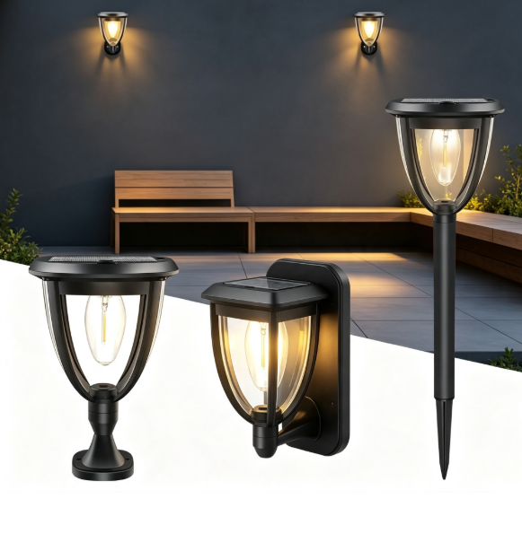 Outdoor Lighting Sensor - 2 luci solari da esterno, lampada