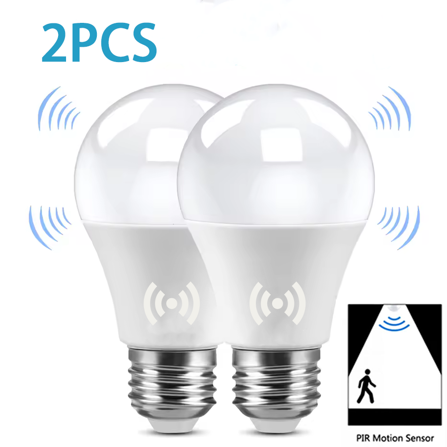 Dusk To Dawn Bulb - 2PCS Lampadina LED E27 12W Radar